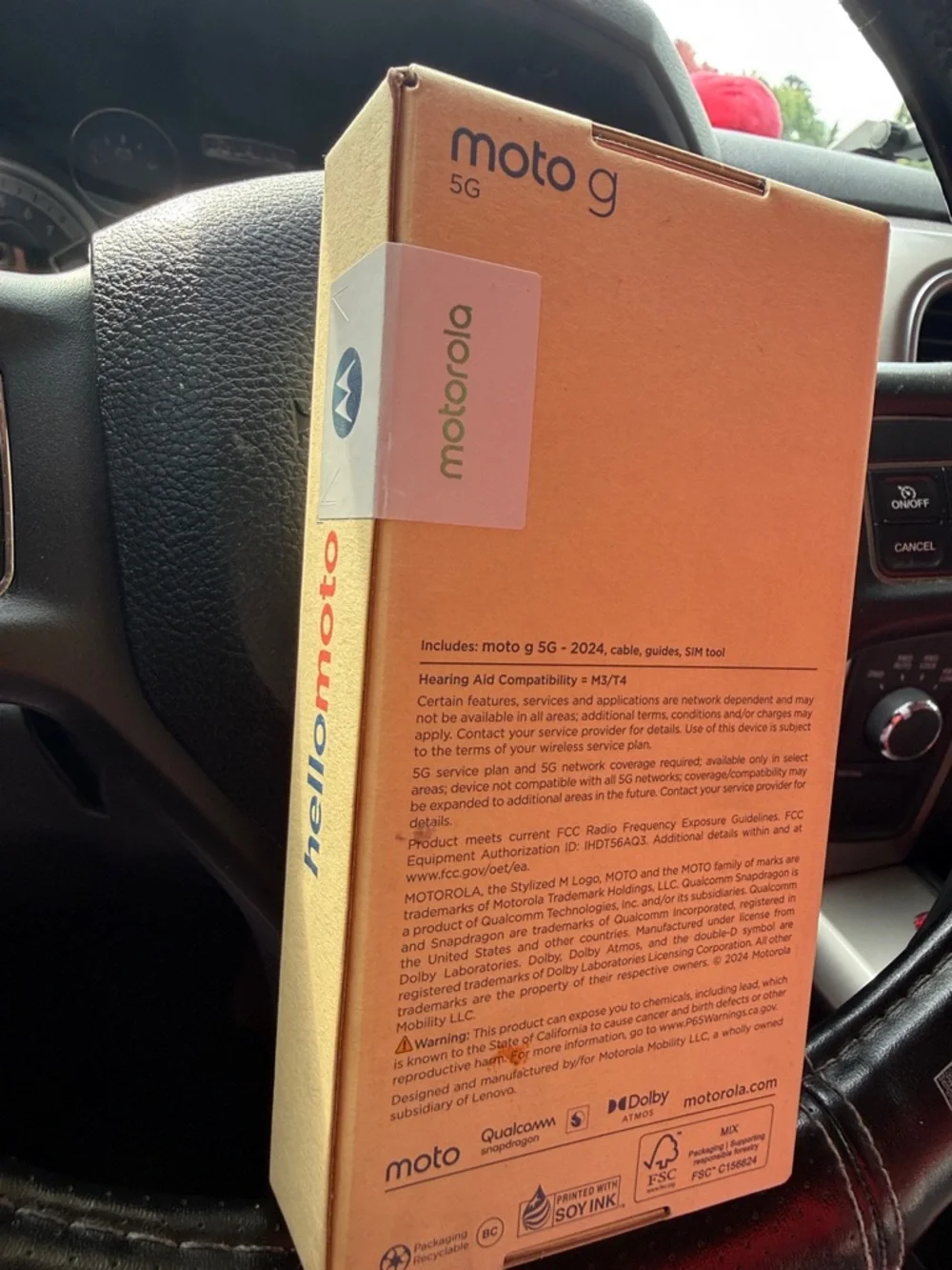 Motorola moto g 5G Tan Box with Black Logo